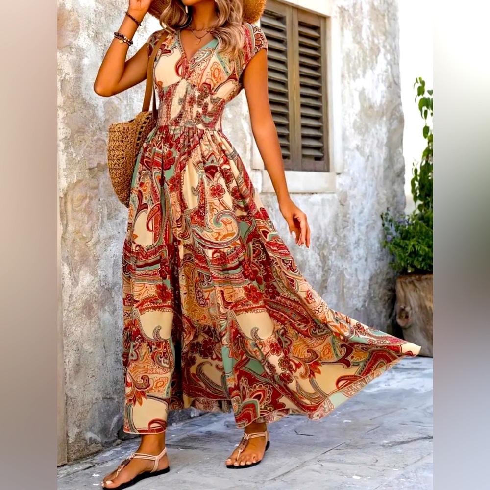 V-Neck Maxi Dress